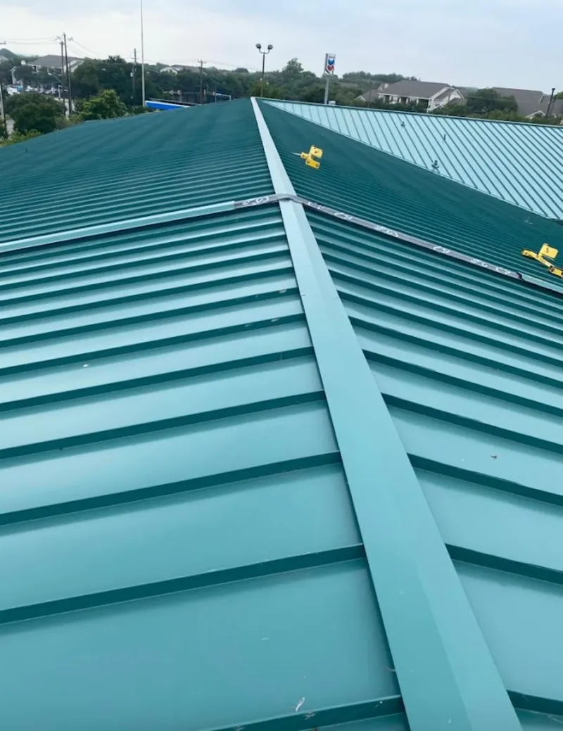 Green commercial metal roof ridge and valley for Metal Roof Repair in Offutt AFB